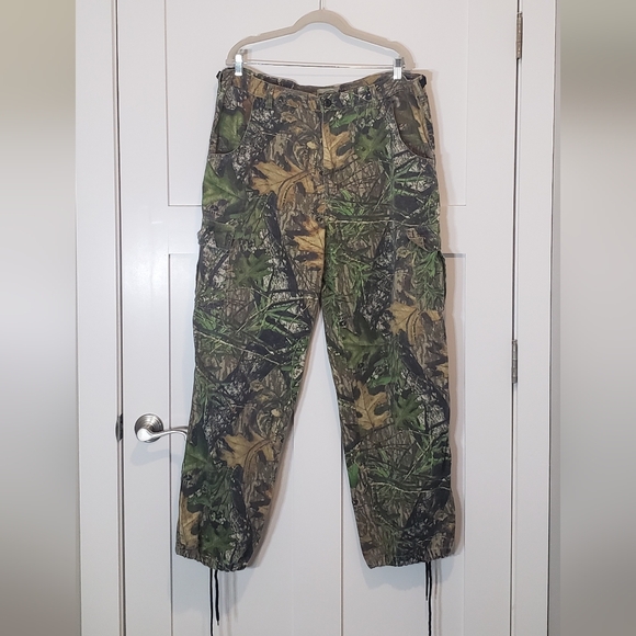 Fieldstaff Mossy Oak Obsession Camo Hunting Pants Adjustable Side Tabs Sz 40X31 - Picture 1 of 16